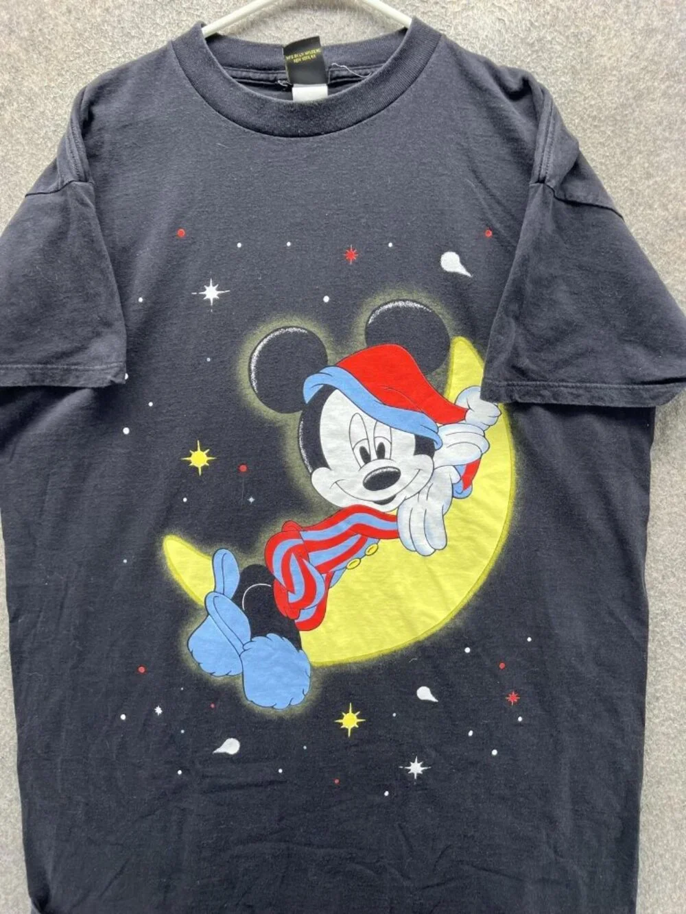 Vintage Mickey Mouse Shirt Mens Large Black Christmas Tee Unlimited 90s